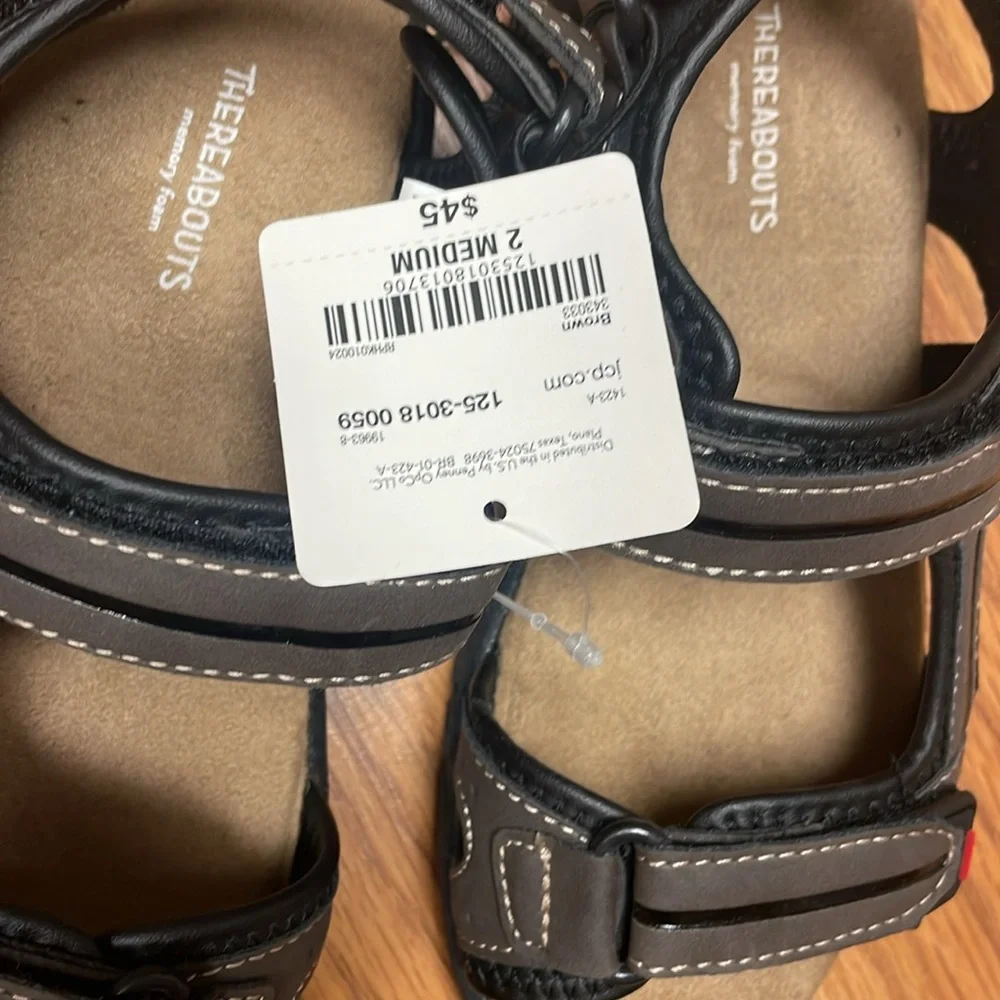 TheraBout Kids' Black and Brown Sandals